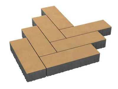 Тротуарная плитка Паркет «Желтый» 80 мм